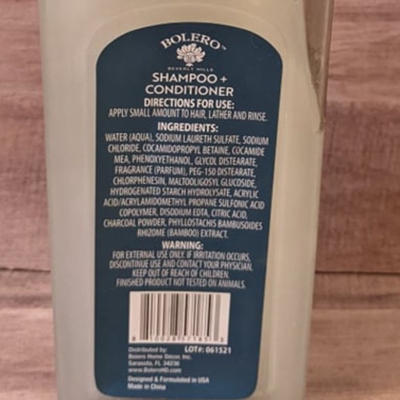 Bolero Men's 2 in 1 Shampoo + Conditioner Charcoal + Bamboo FRESH, NEW, & SEALED - Picture 4 of 4